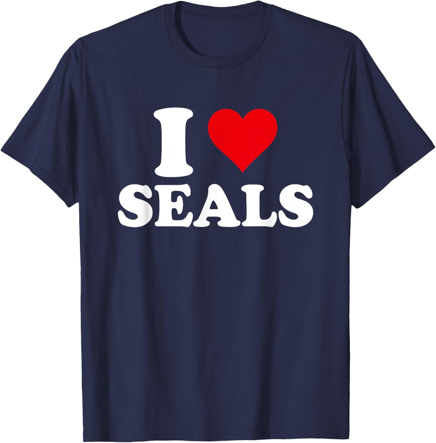 I Love Seals, I Heart Seal Lover T-Shirt - T-Shirt | Navy