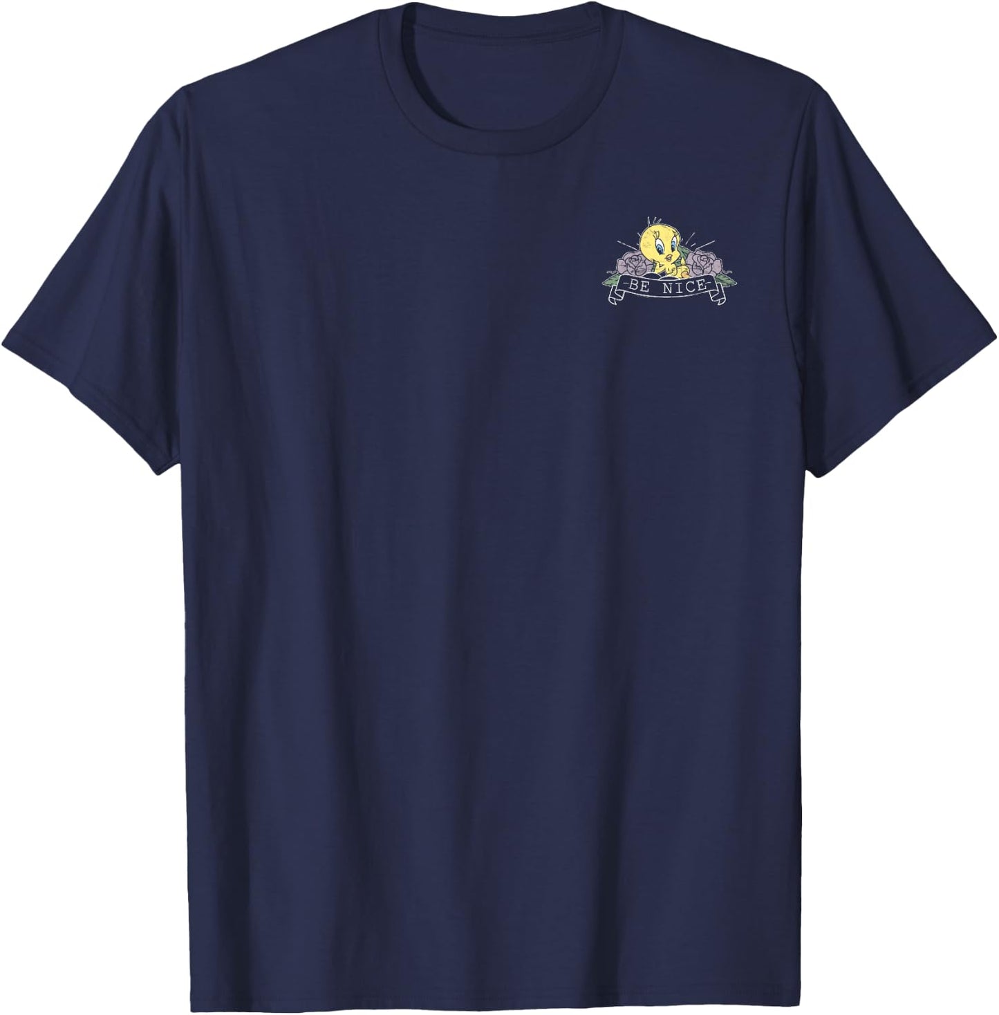 Looney Tunes Tweety Bird Be Nice Pocket T-Shirt - T-Shirt | Navy