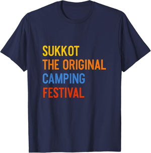 Sukkot The Original Camping Festival Lulav Etrog Jewish T-Shirt - T-Shirt | Navy