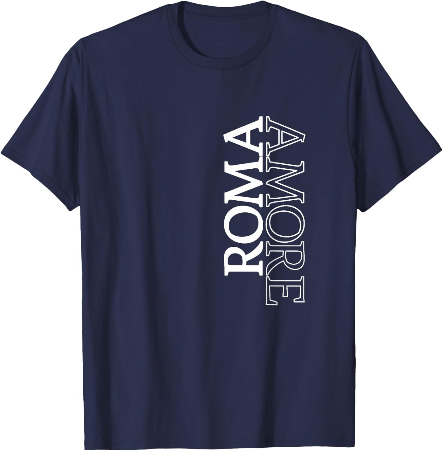 Roma Amore Rome Love Italy Typography Traveler Souvenir Gift T-Shirt - T-Shirt | Navy