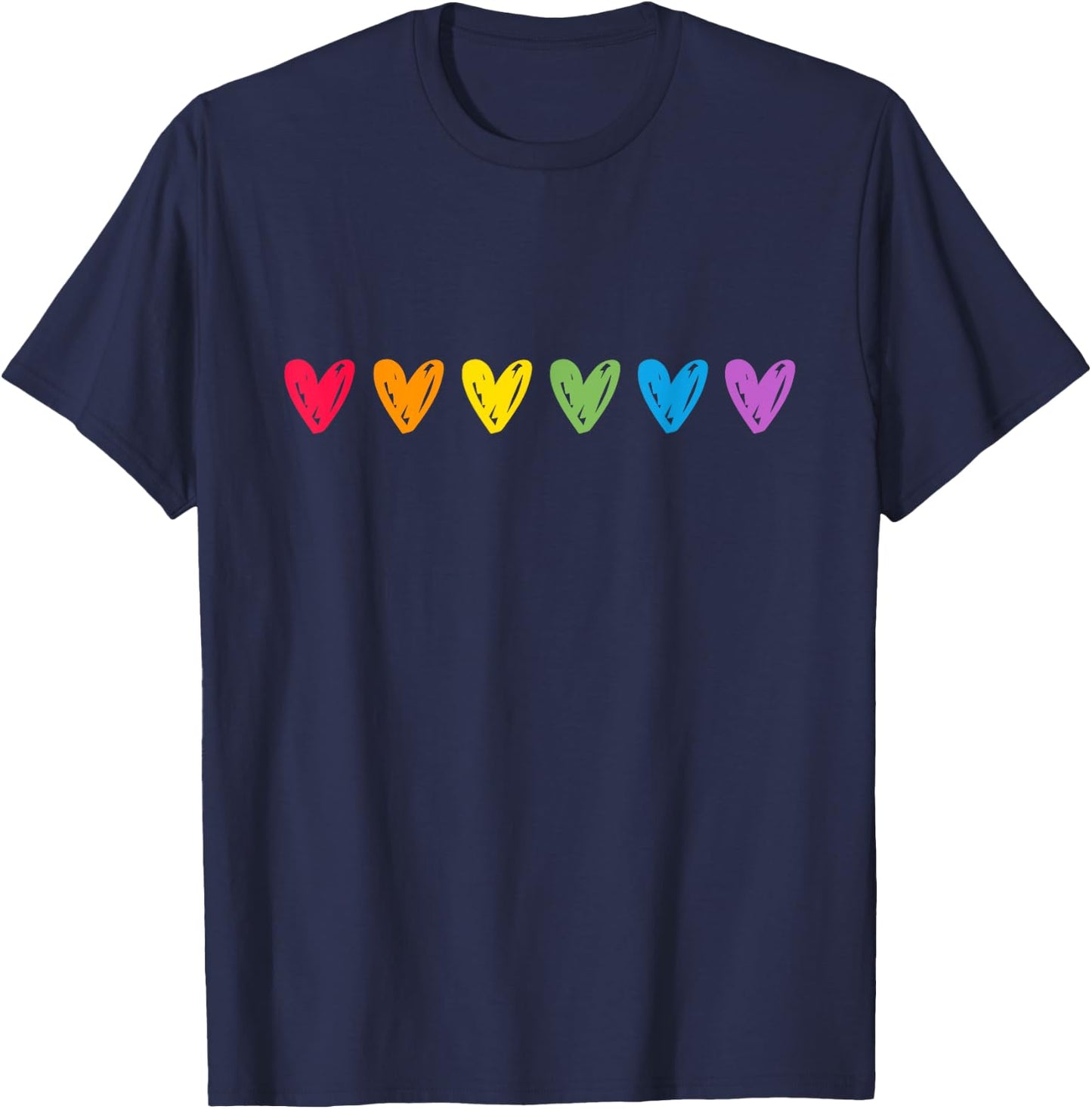 Rainbow Heart LGBTQ CSD Gay Pride , black T-Shirt - T-Shirt | Navy