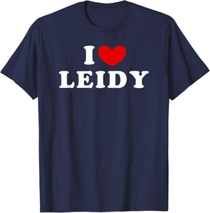 I Love Leidy, J'Aime Leidy T-Shirt - T-Shirt | Navy