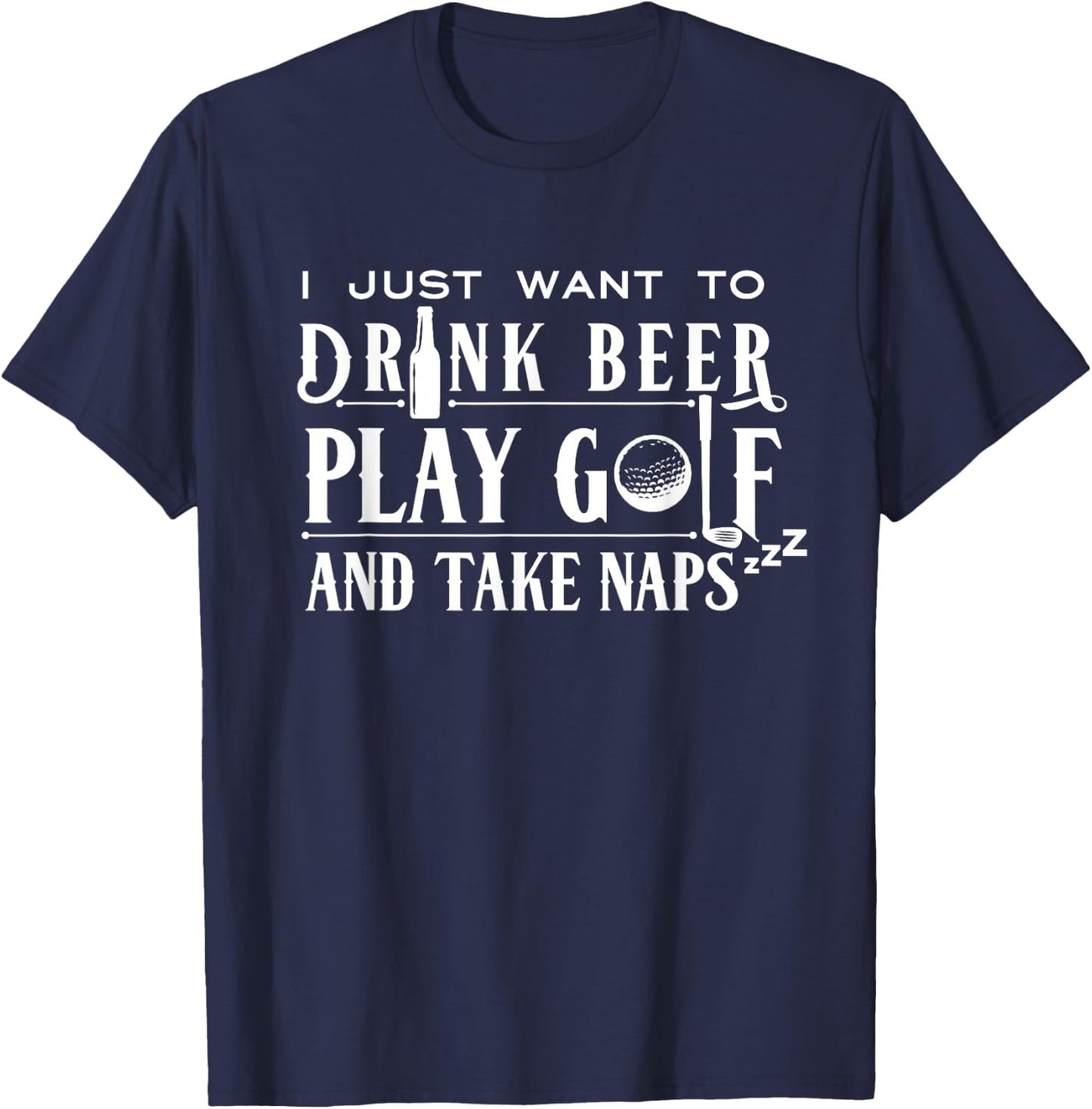 Funny Golf Beer Naps Xmas Gift Ideas for Golfers T-Shirt - T-Shirt | Navy