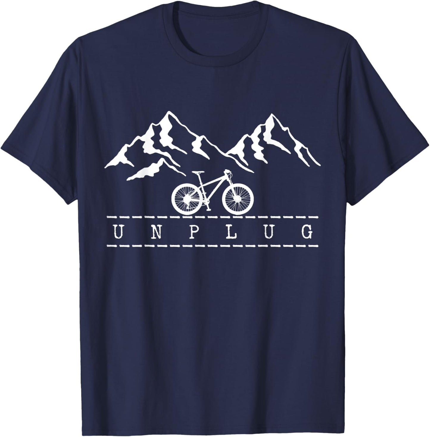 Mountain Bike Unplug MTB Biking Downhill Mountain Biker T-Shirt - T-Shirt | Navy