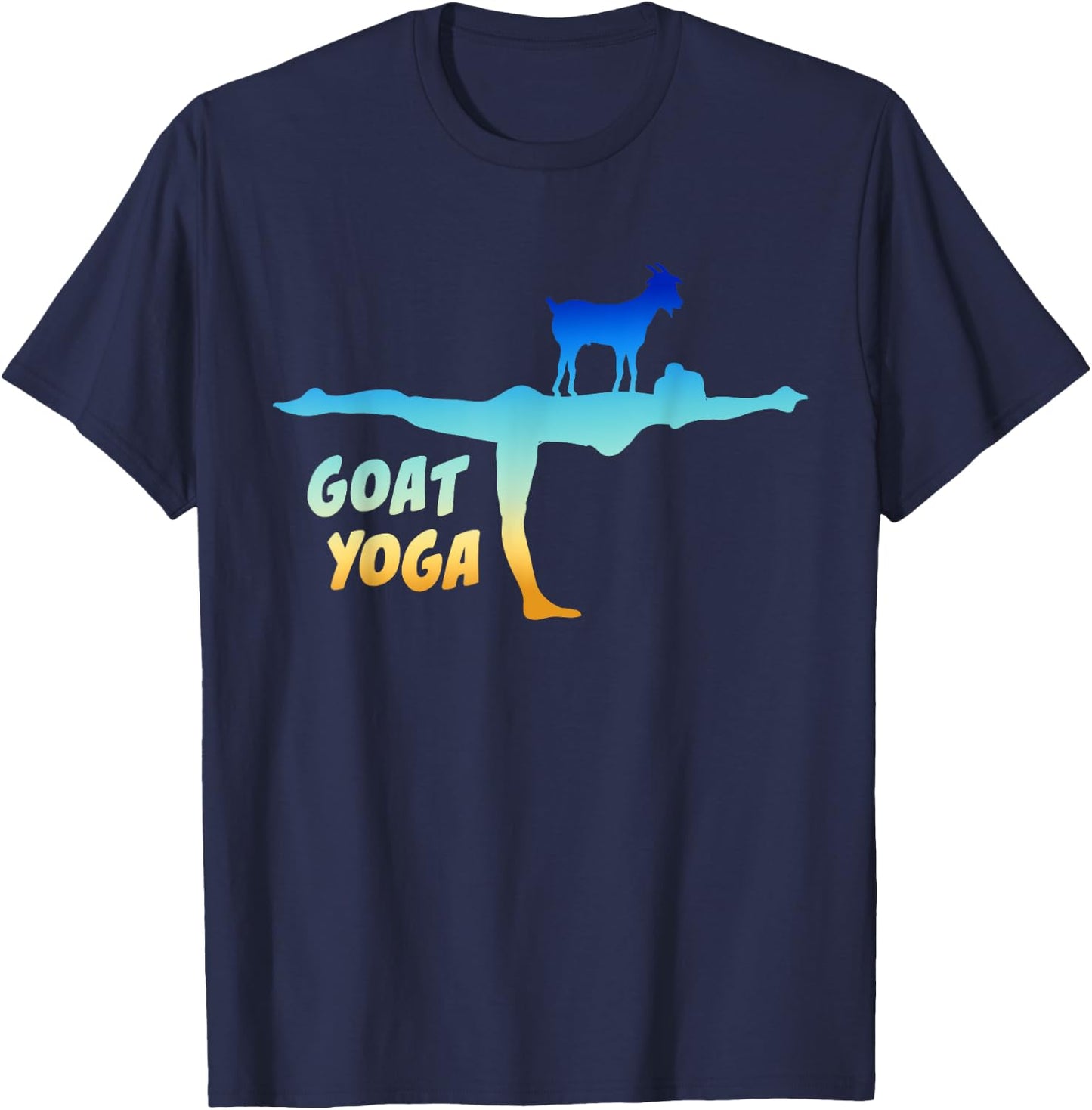 Yoga is Better with Goats Virabhadrasana Pose a Goat Yoga T-Shirt - T-Shirt | Navy