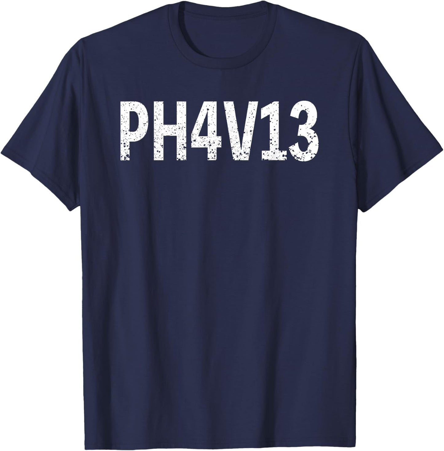 Philippians 4:13 Christian Catholic Bible Verse Distressed T-Shirt - T-Shirt | Navy