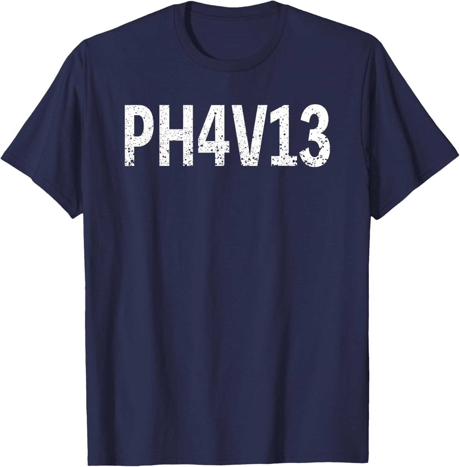 Philippians 4:13 Christian Catholic Bible Verse Distressed T-Shirt - T-Shirt | Navy