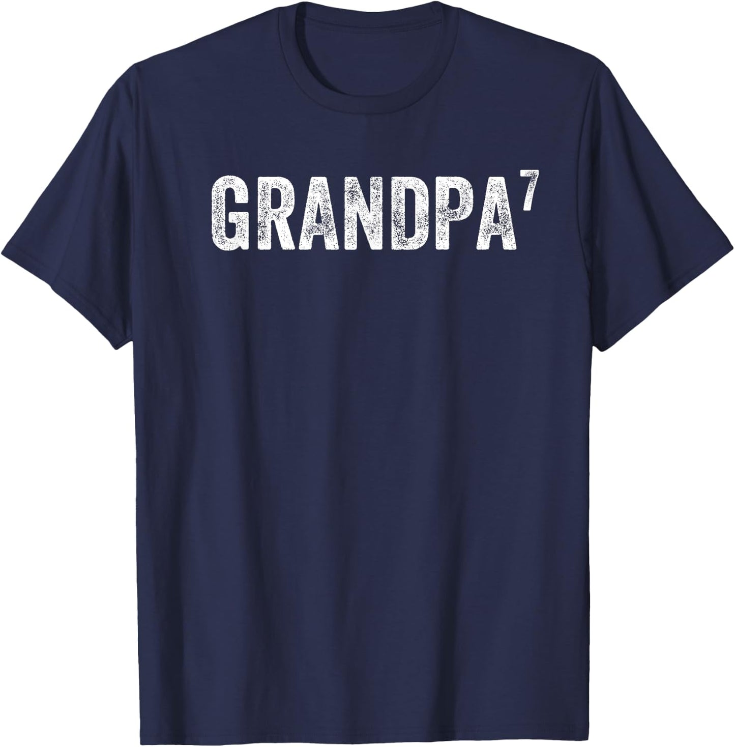 Grandpa 7 7th Power Grandkids Pregnancy Announcement T-Shirt - T-Shirt | Navy