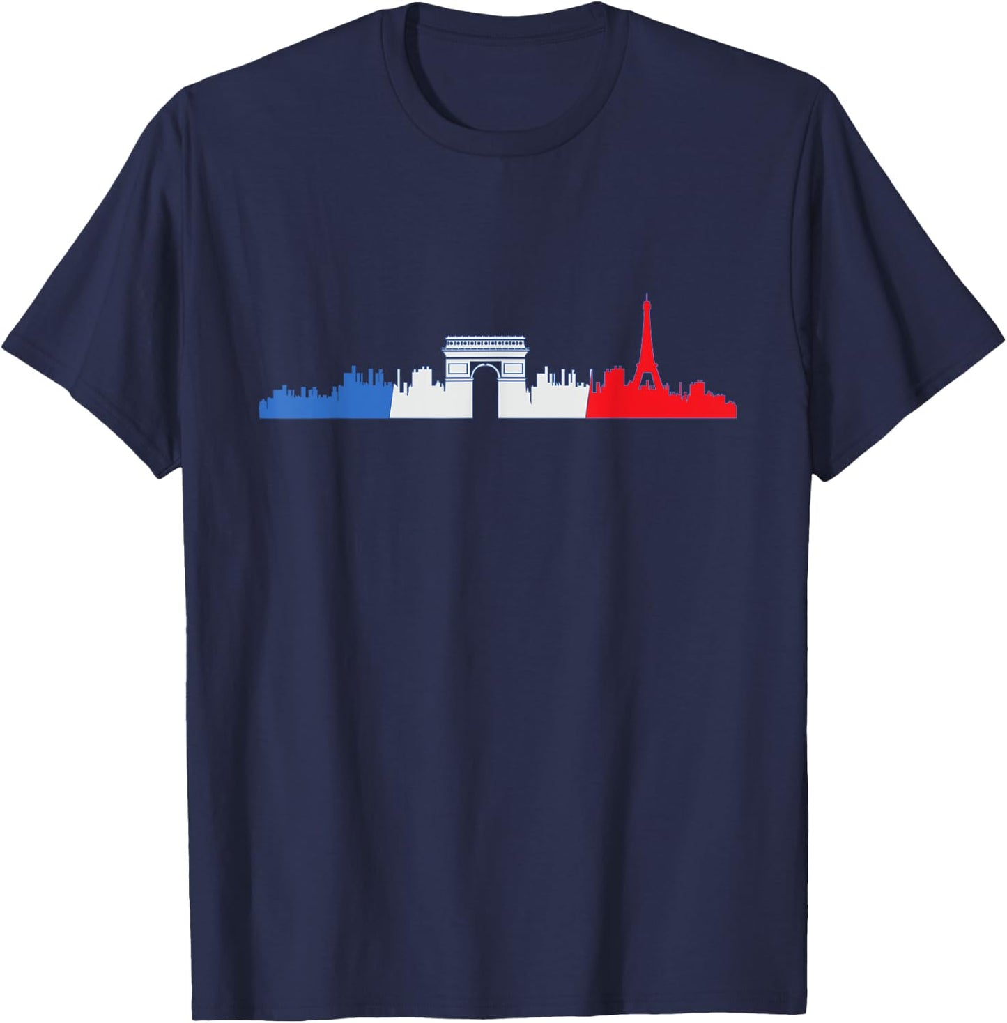 Paris Skyline Travelers France Design T-Shirt - T-Shirt | Navy