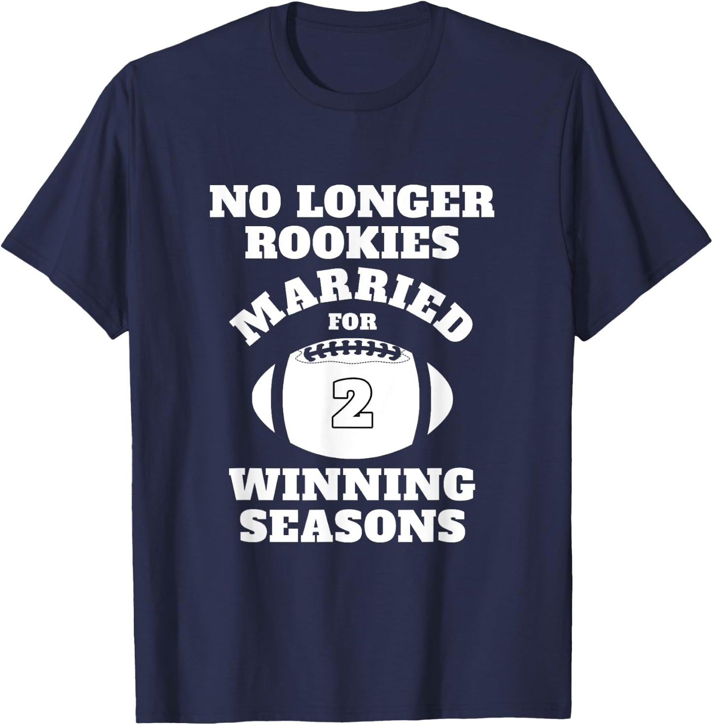 2nd Wedding Anniversary Gift Football Him Husband Her Shirt T-Shirt - T-Shirt | Navy