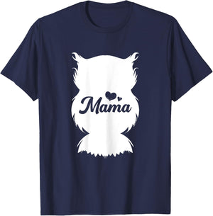Owl Mama Mothers Day Cute Bird Animal Mom Momma Mommy T-Shirt - T-Shirt | Navy