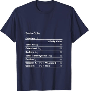 Funny Zevia Cola Thanksgiving Nutritional Fact T-Shirt - T-Shirt | Navy