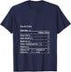 Funny Zevia Cola Thanksgiving Nutritional Fact T-Shirt - T-Shirt | Navy