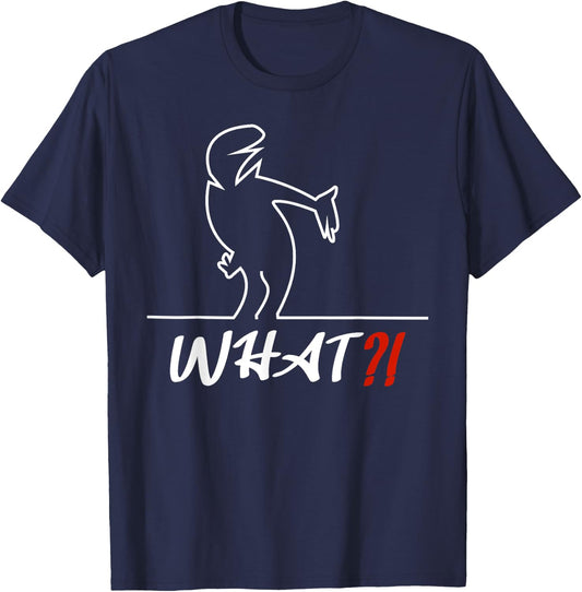 with German Text "Lustiges Mann sags was? - WHAT?!", black T-Shirt - T-Shirt | Navy