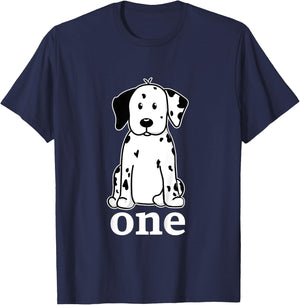 First Birthday Dalmatian Puppy for One Year Old T-Shirt - T-Shirt | Navy