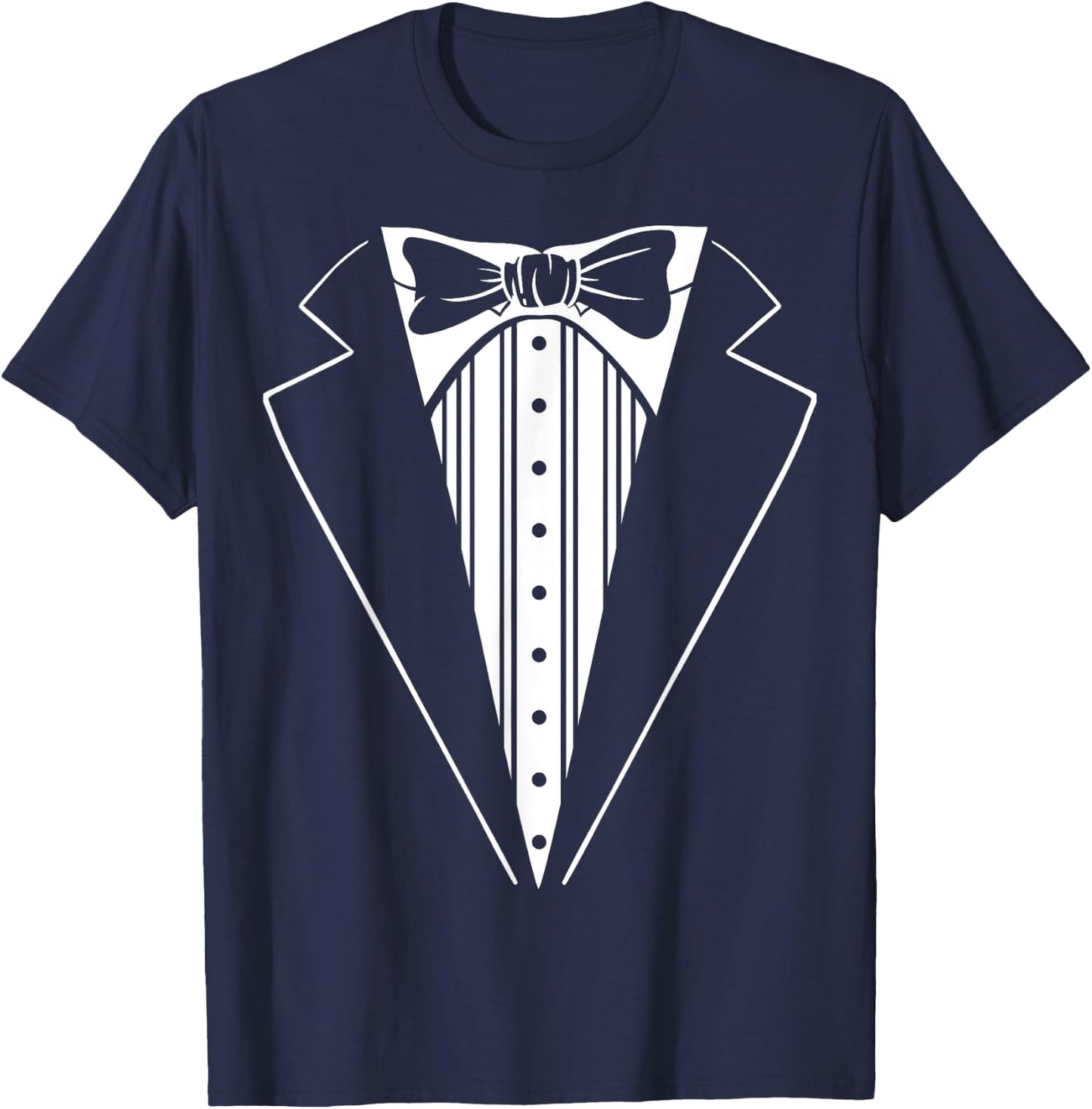 Suit Print Bow Tie Tuxedo Vest Men's Children's Women's , black T-Shirt - T-Shirt | Navy