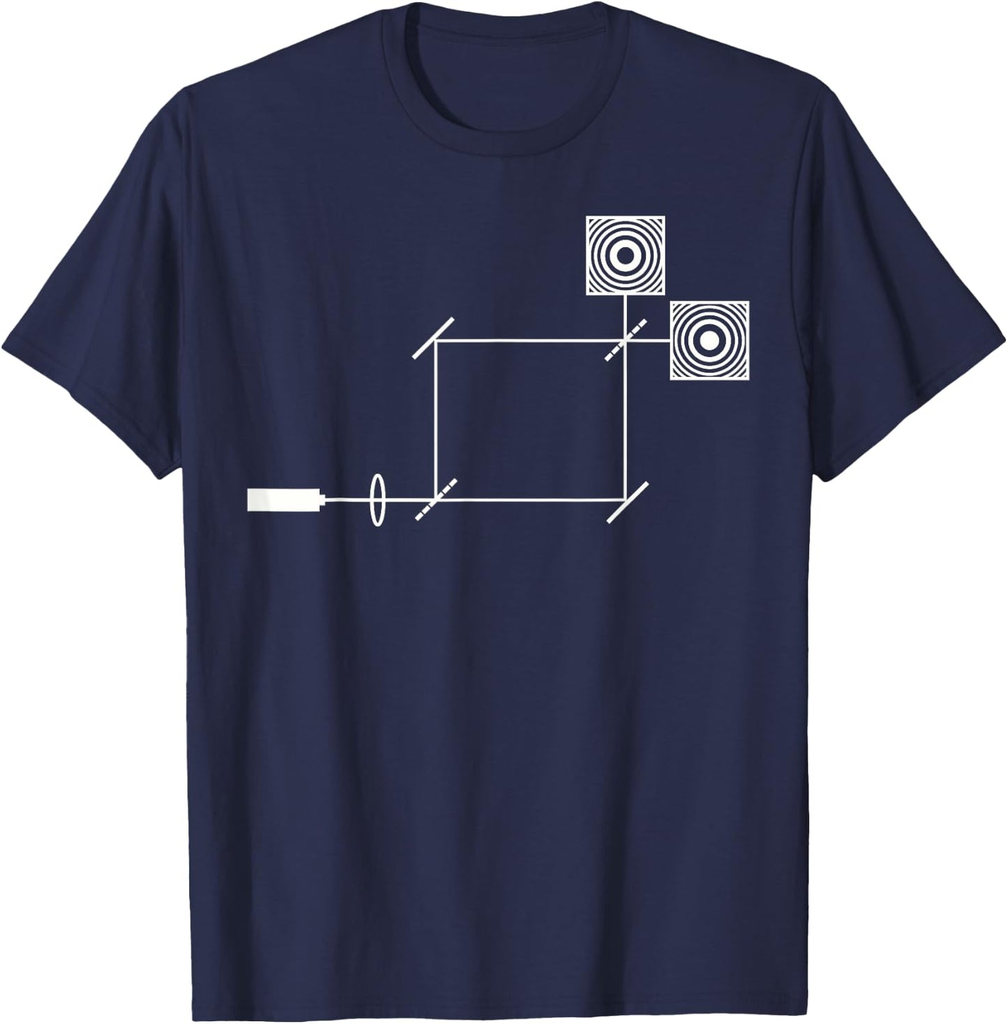 Interferometer Delayed Choice Quantum Physics T-Shirt - T-Shirt | Navy