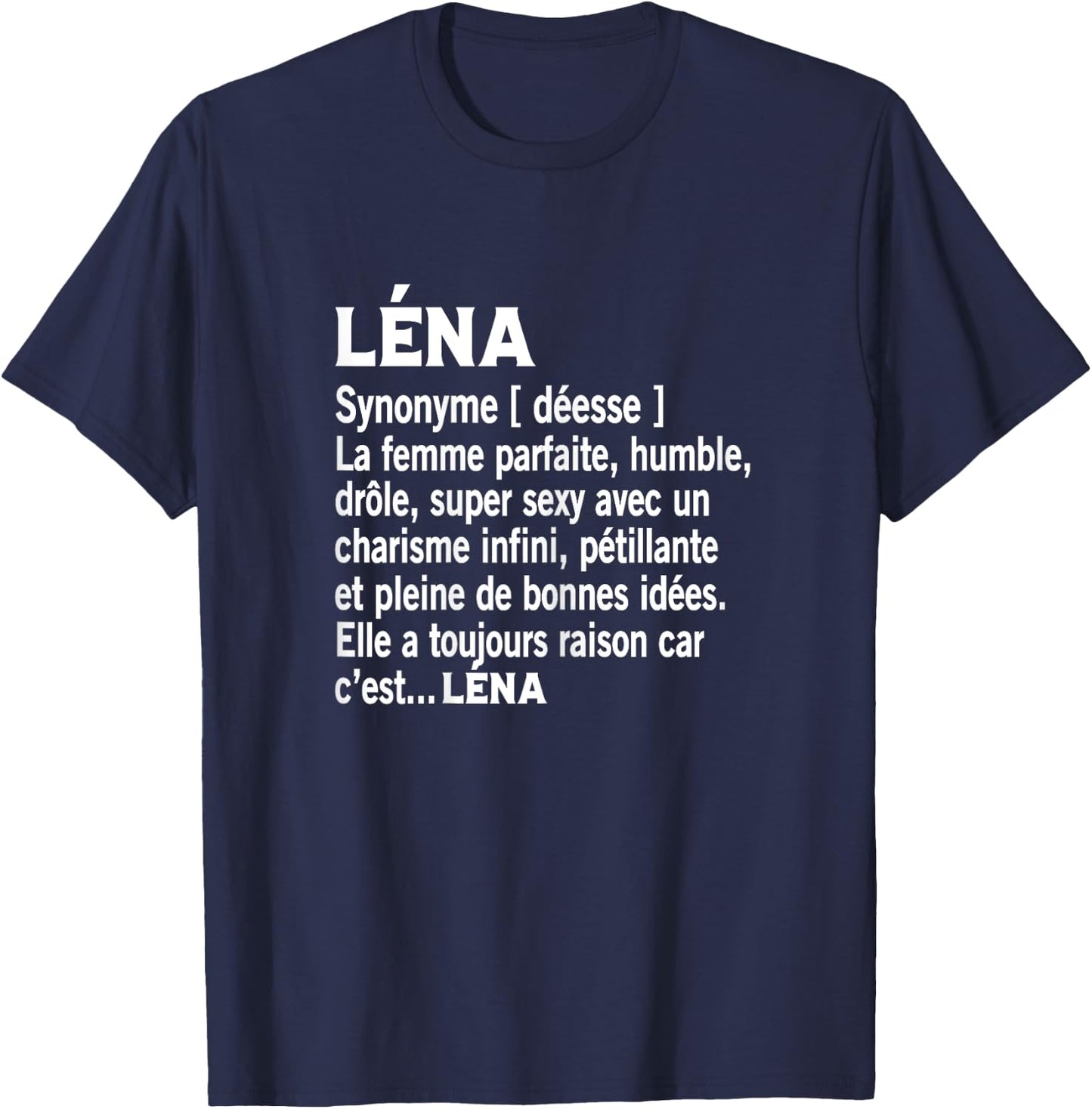 Woman Humor Personalized Gift Name Léna Definition T-Shirt - T-Shirt | Navy