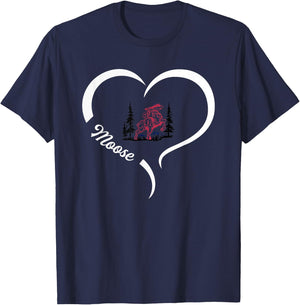 Alamosa Moose Logo Half Heart Slogan HS T-Shirt - T-Shirt | Navy
