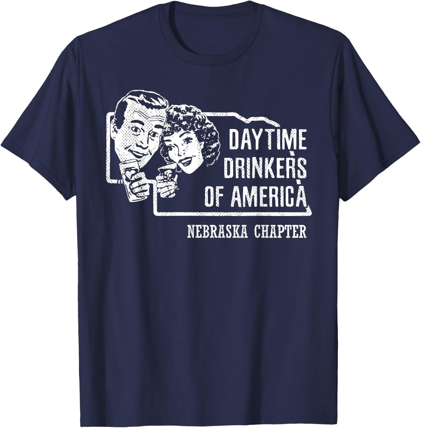 Nebraska Day Drinkers Shirt Alcohol Beer Wine Drinking Humor T-Shirt - T-Shirt | Navy