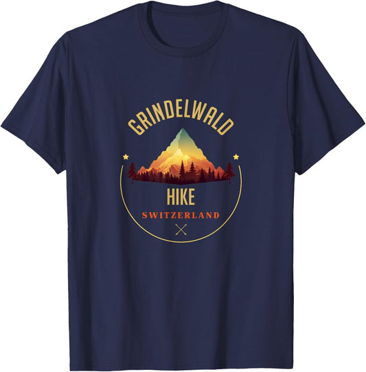 Grindelwald Souvenir Apparel - Grindelwald Hiking T-Shirt - T-Shirt | Navy