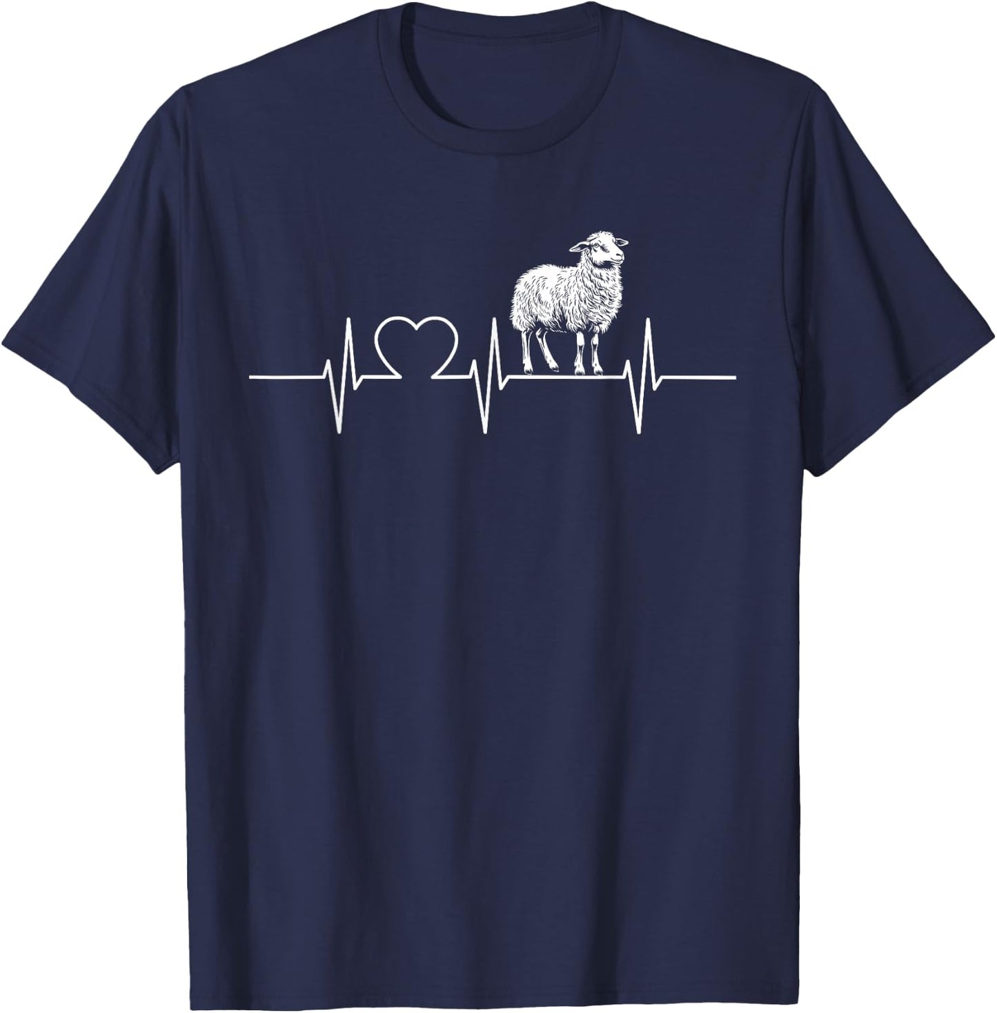 Sheep Heartbeat Sheep Sheep , black T-Shirt - T-Shirt | Navy