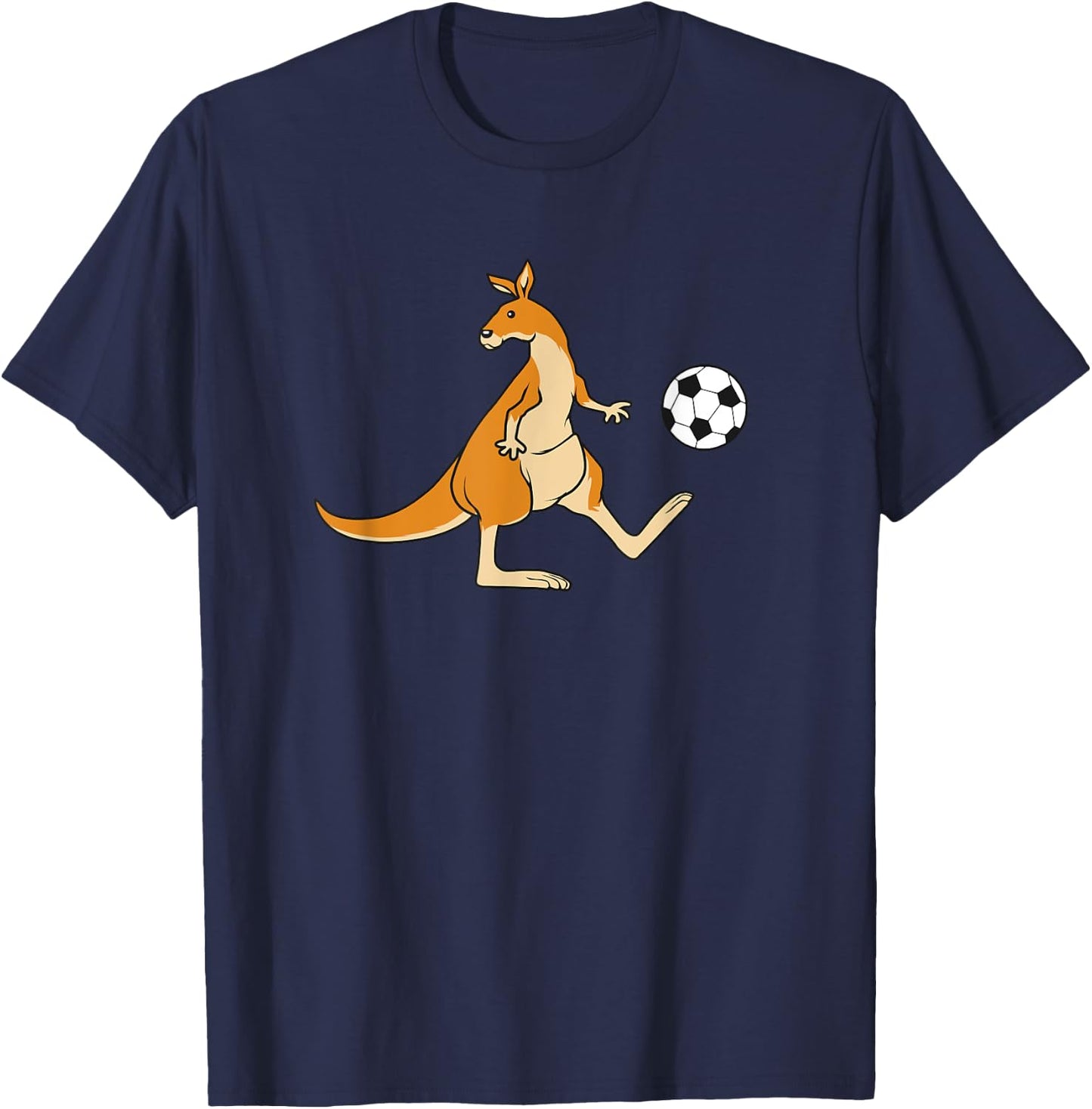 Kangaroo Soccer Australian Ball Sports T-Shirt - T-Shirt | Navy