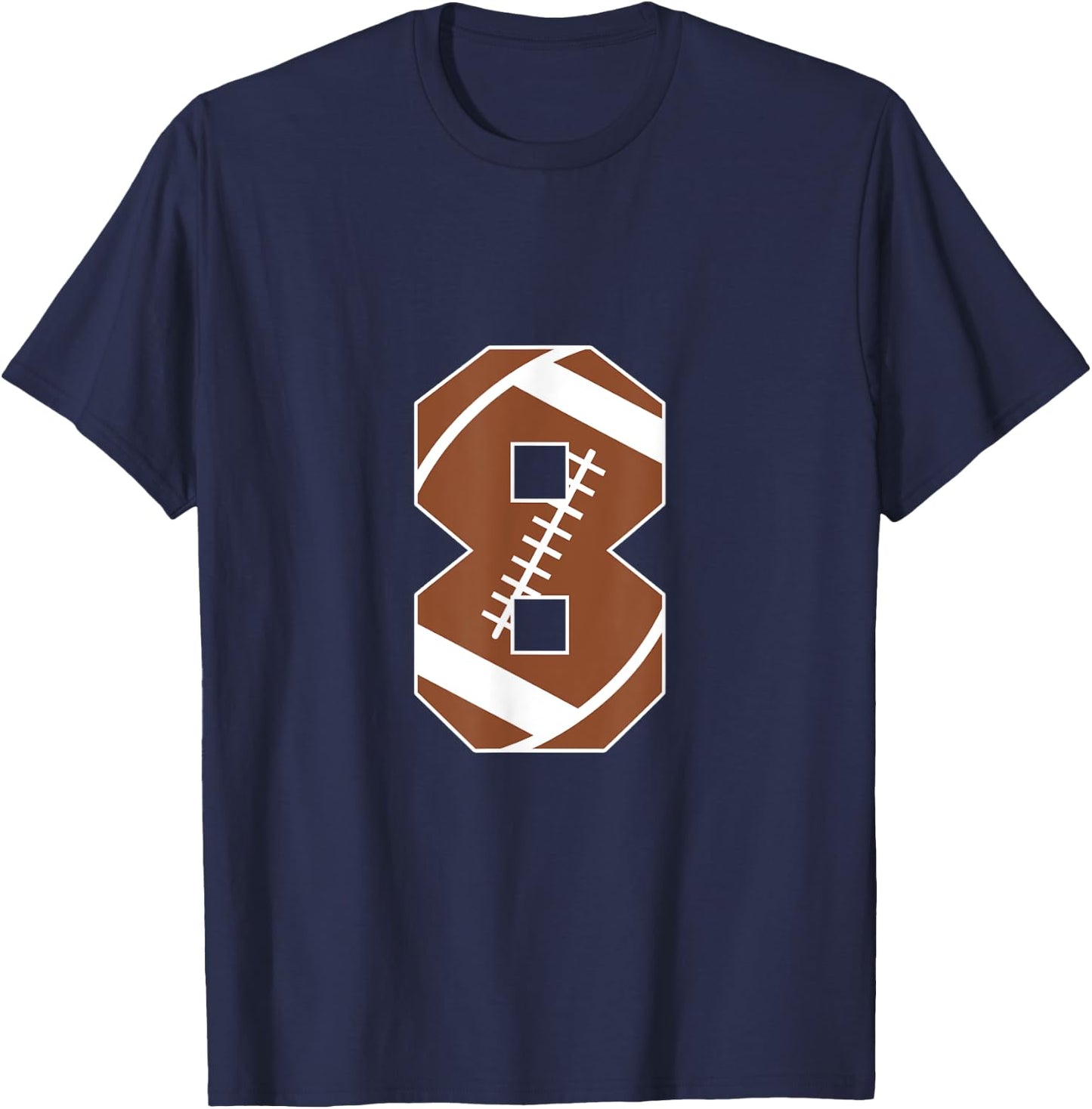8th Birthday Kids Football Birthday Party 8 Years Old Boys T-Shirt - T-Shirt | Navy