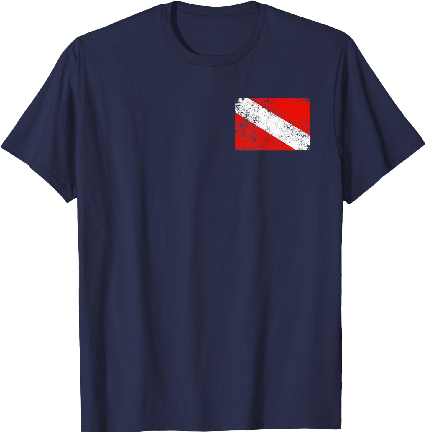 Diver Flag Shirt Vintage Worn Scuba Diving T-Shirt - T-Shirt | Navy