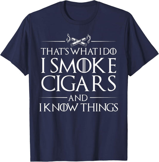Smoke Cigars Smoker - Ideal Clever Class Men Gift T-Shirt - T-Shirt | Navy