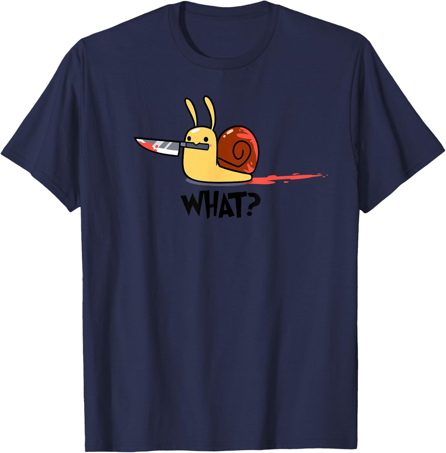 Snail With Knife Funny T-Shirt - T-Shirt | Navy