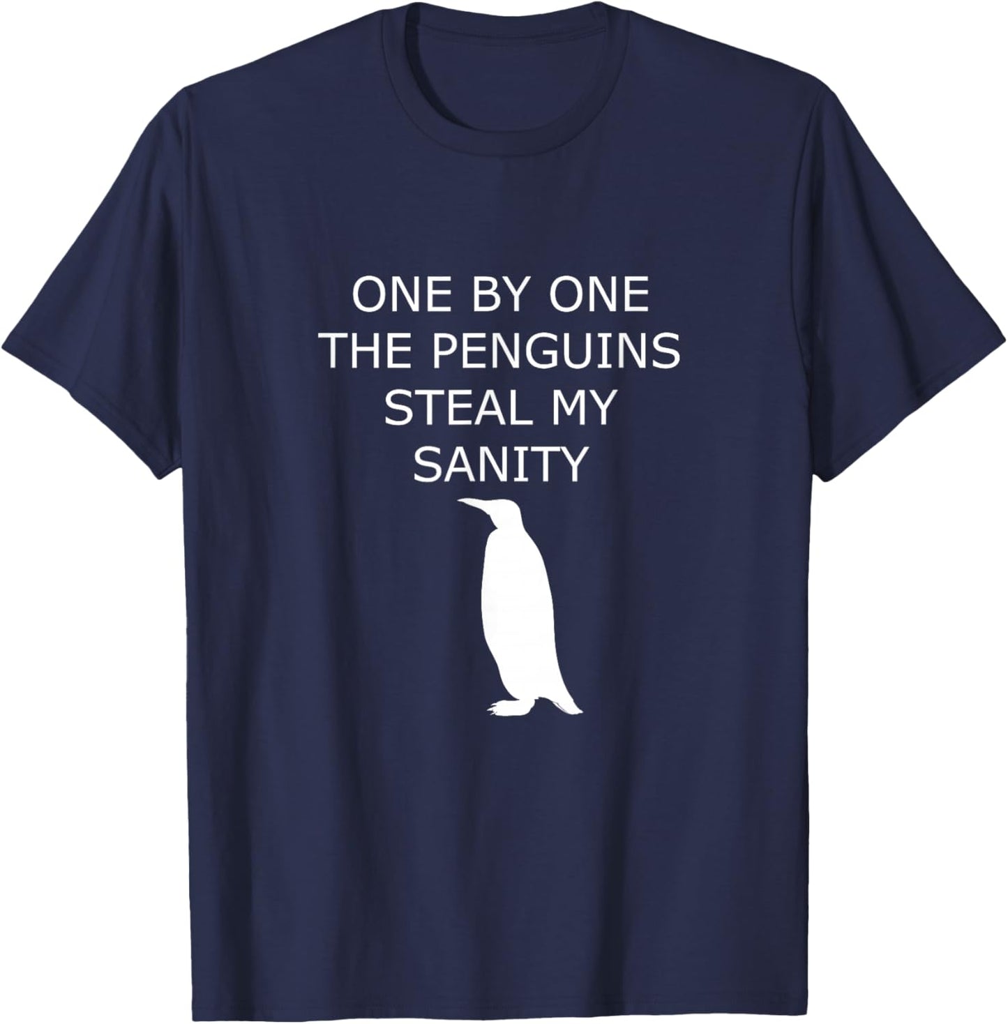 Penguins Steal My Sanity Graphic T-Shirt - T-Shirt | Navy