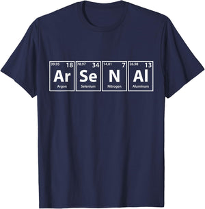 Arsenal (Ar-Se-N-Al) Periodic Table Elements , black T-Shirt - T-Shirt | Navy