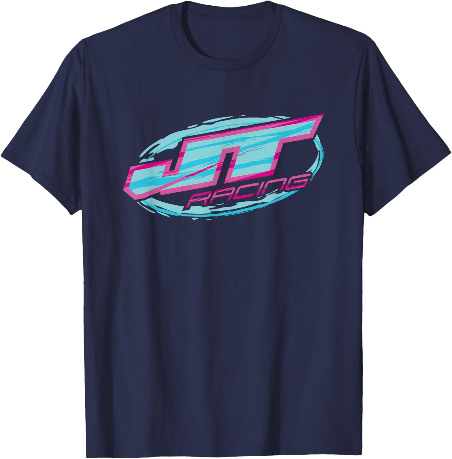 Blue and Pink JT Racing Logo , Black, S T-Shirt - T-Shirt | Navy