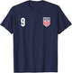Officially Licensed US Soccer Ricardo Pepi, Legacy #9 T-Shirt - T-Shirt | Navy