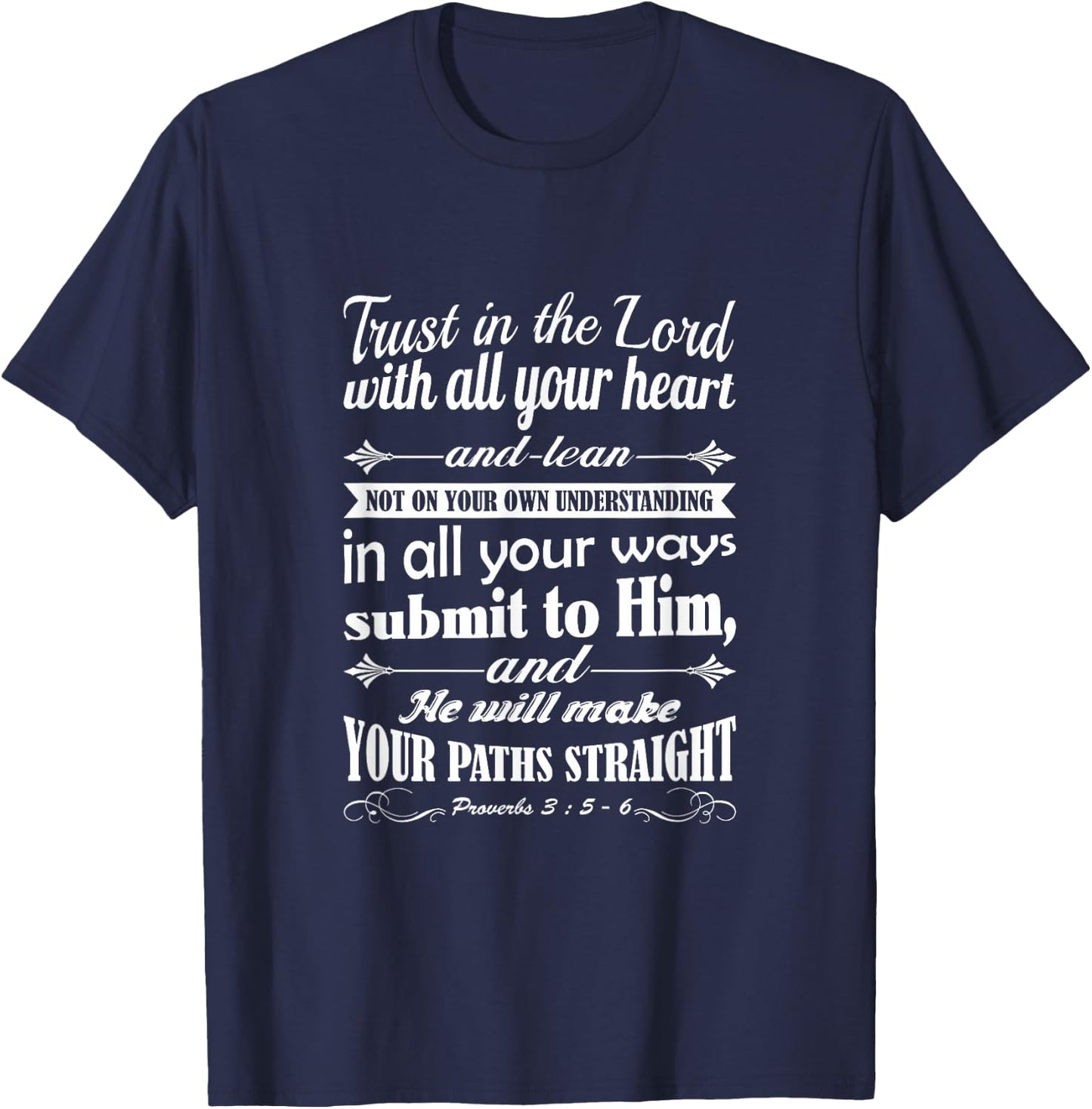 Trust in the Lord with all your heart bible verse Christian T-Shirt - T-Shirt | Navy