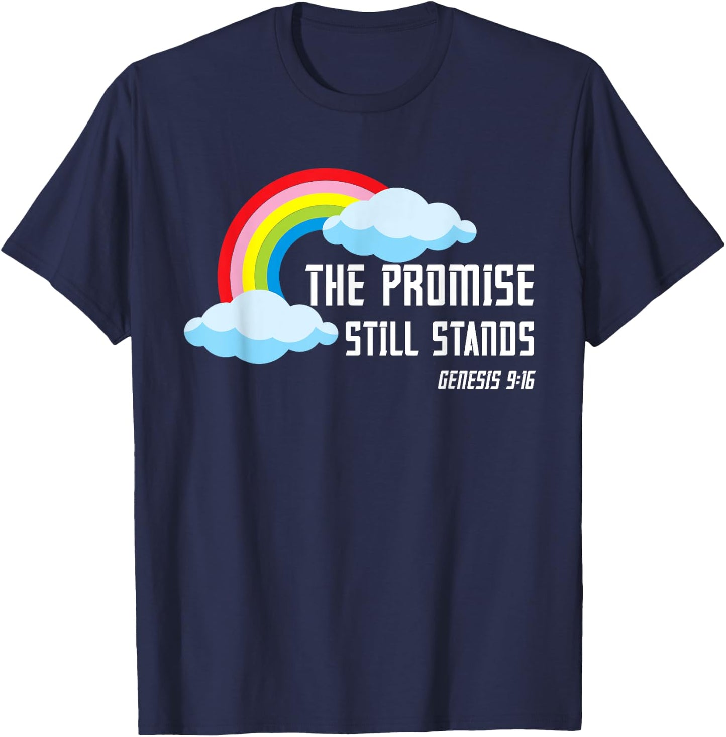 Genesis 9:16 Christian Bible Verse T-Shirt - T-Shirt | Navy