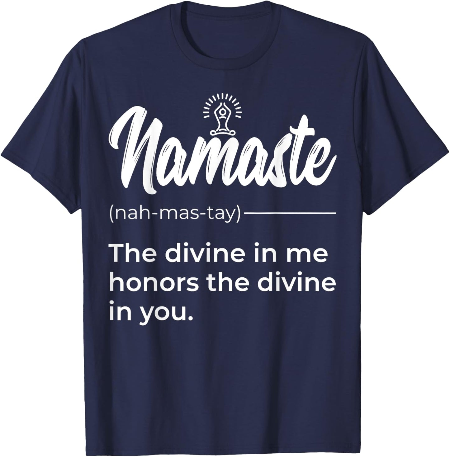 Namaste Buddha Lotus Definition Quotes Yoga Lover T-Shirt - T-Shirt | Navy