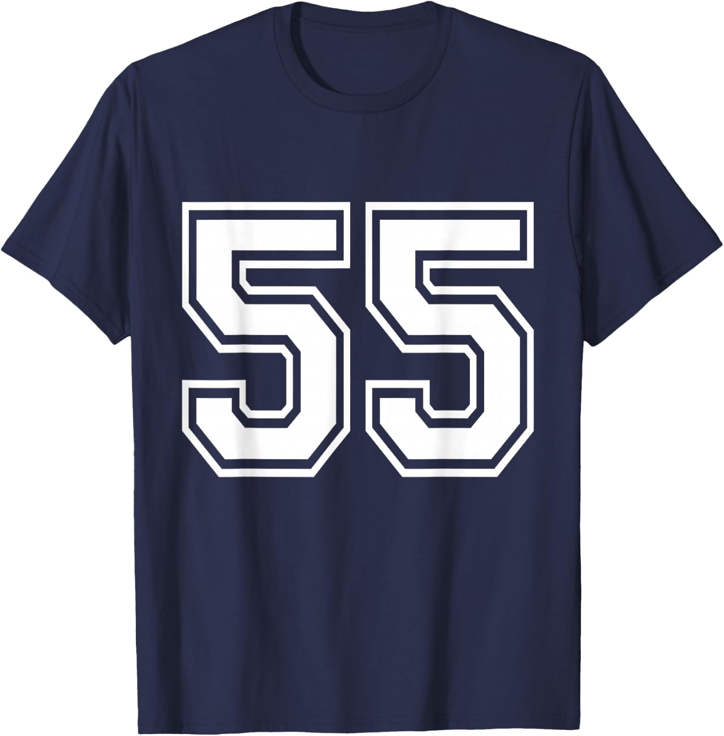 Number 55 Varsity Sports Team Jersey 55th Birthday 55 Years T-Shirt - T-Shirt | Navy