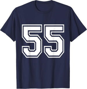Number 55 Varsity Sports Team Jersey 55th Birthday 55 Years T-Shirt - T-Shirt | Navy