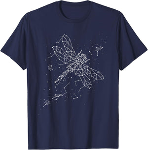 Dragonfly Minimalist Line - Insects Nature Lover Entomology T-Shirt - T-Shirt | Navy