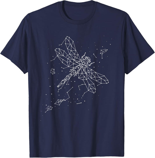 Dragonfly Minimalist Line - Insects Nature Lover Entomology T-Shirt - T-Shirt | Navy