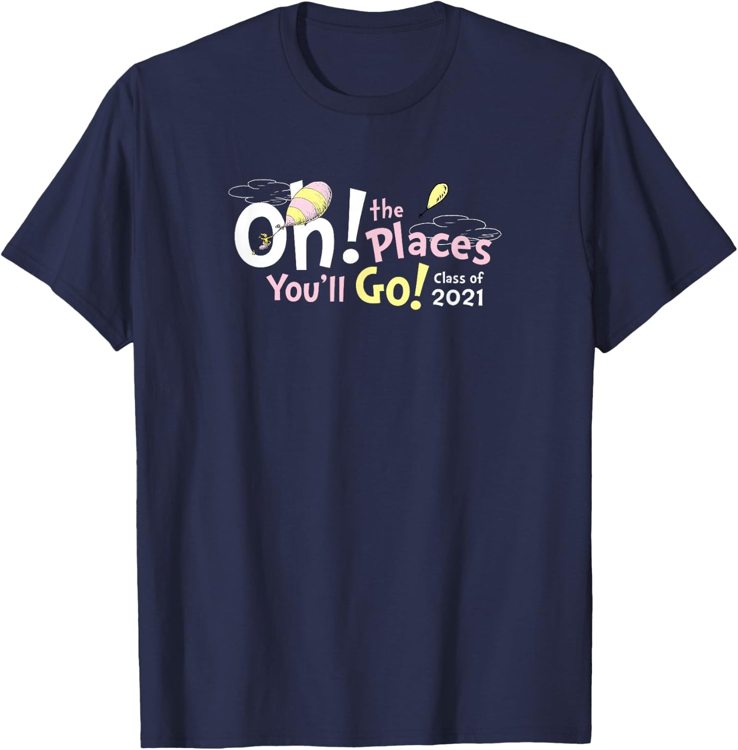 Dr. Seuss Oh the Places You'll Go! Clouds T-Shirt - T-Shirt | Navy