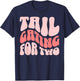Football Pregnancy Announcement Tailgating For Two T-Shirt - T-Shirt | Navy