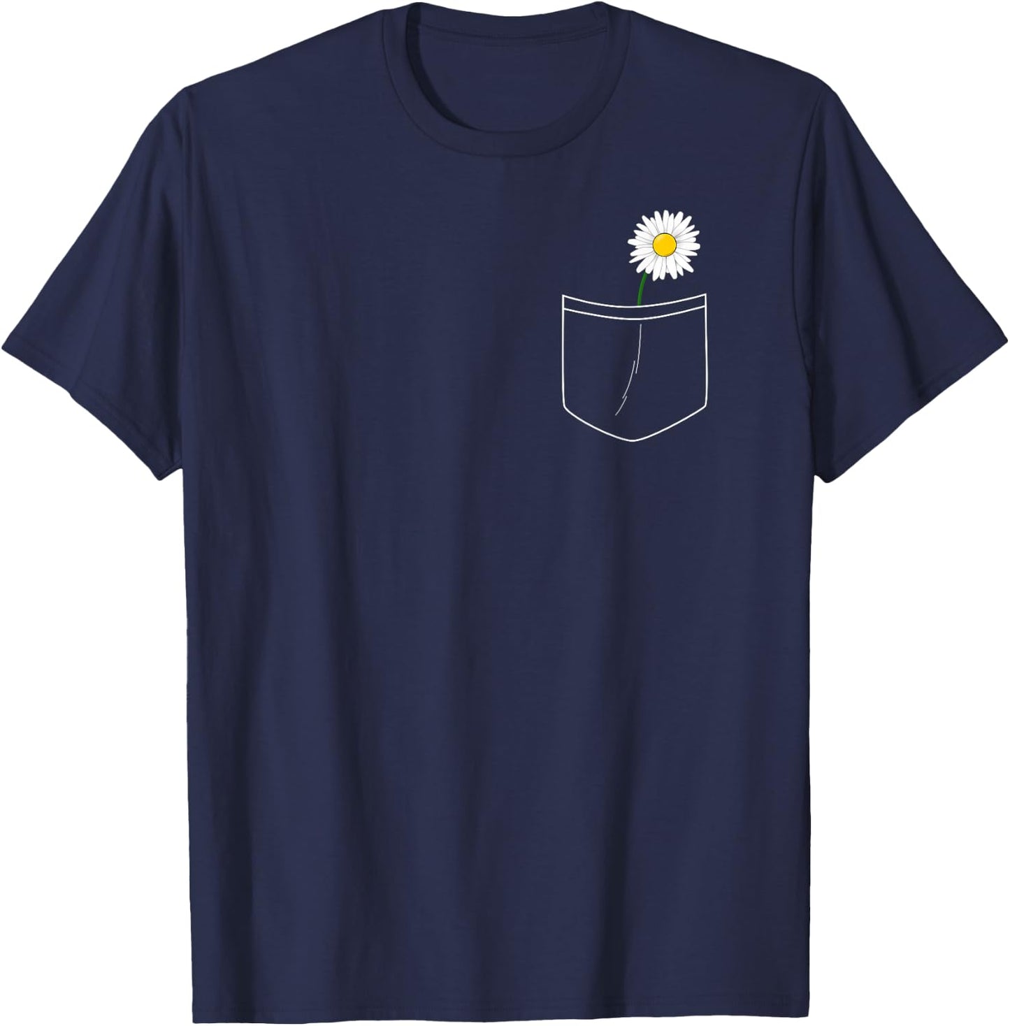 White Daisy T-Shirt - T-Shirt | Navy