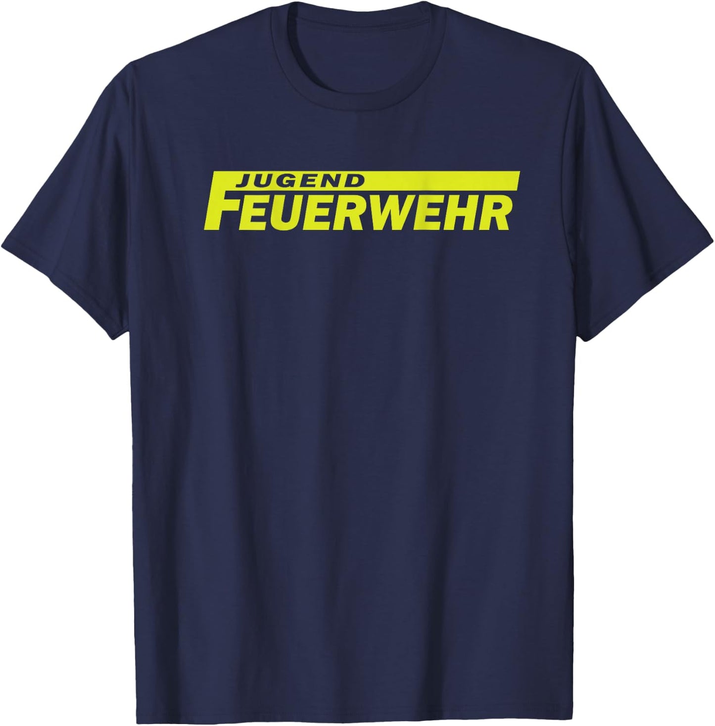 with German Text on the Back - Fire Brigade, black T-Shirt - T-Shirt | Navy