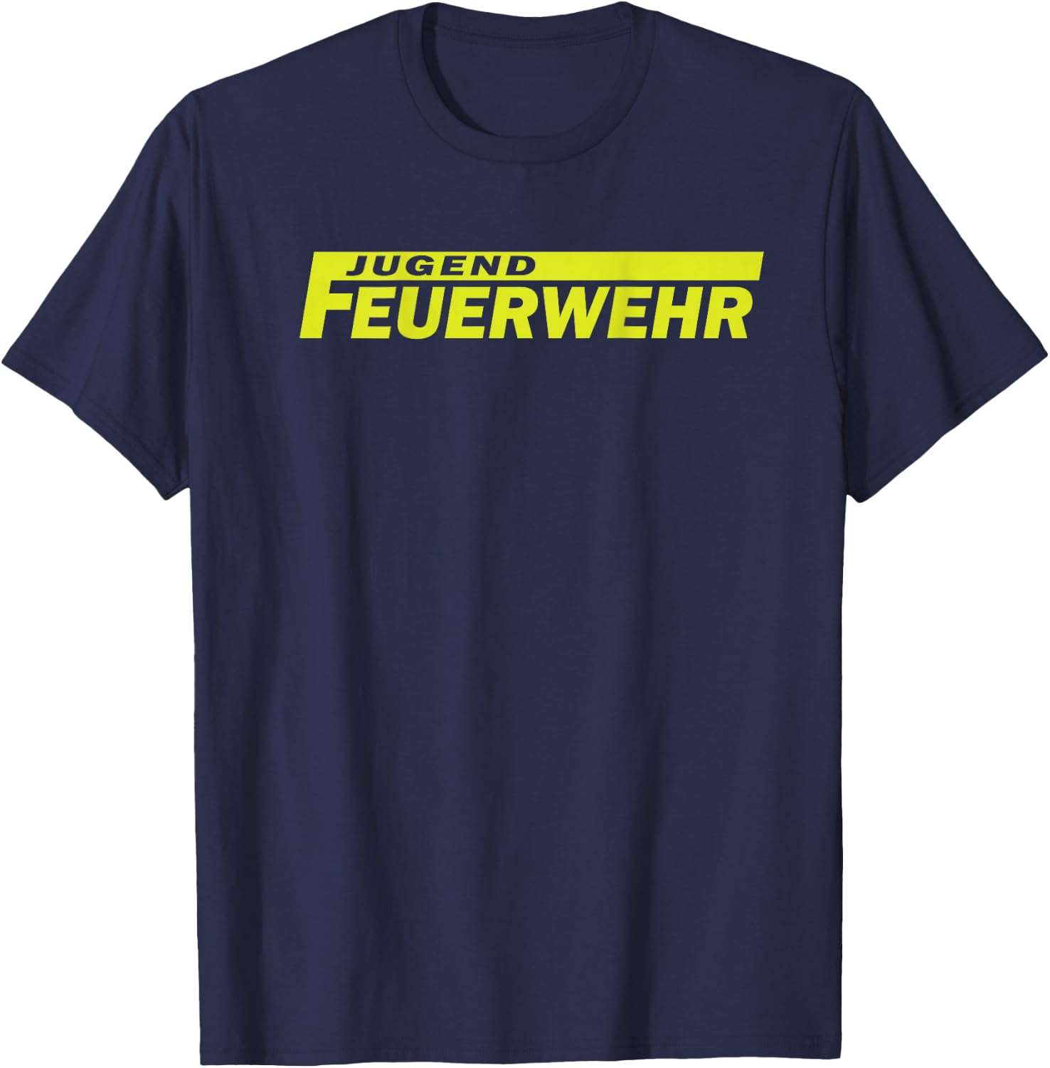 with German Text on the Back - Fire Brigade, black T-Shirt - T-Shirt | Navy