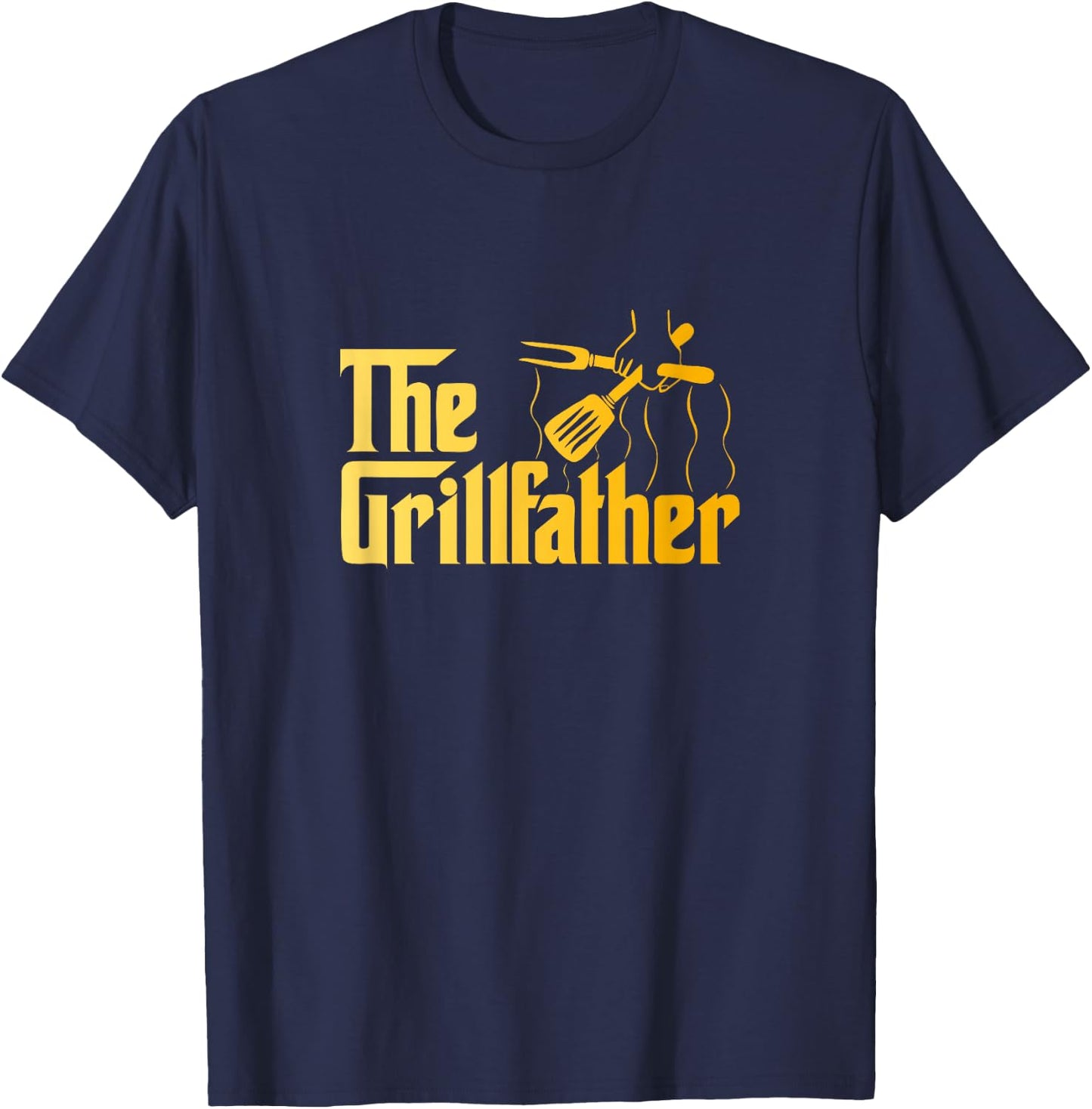 The Grillfather BBQ Grill & Smoker | Barbecue Chef T-Shirt - T-Shirt | Navy