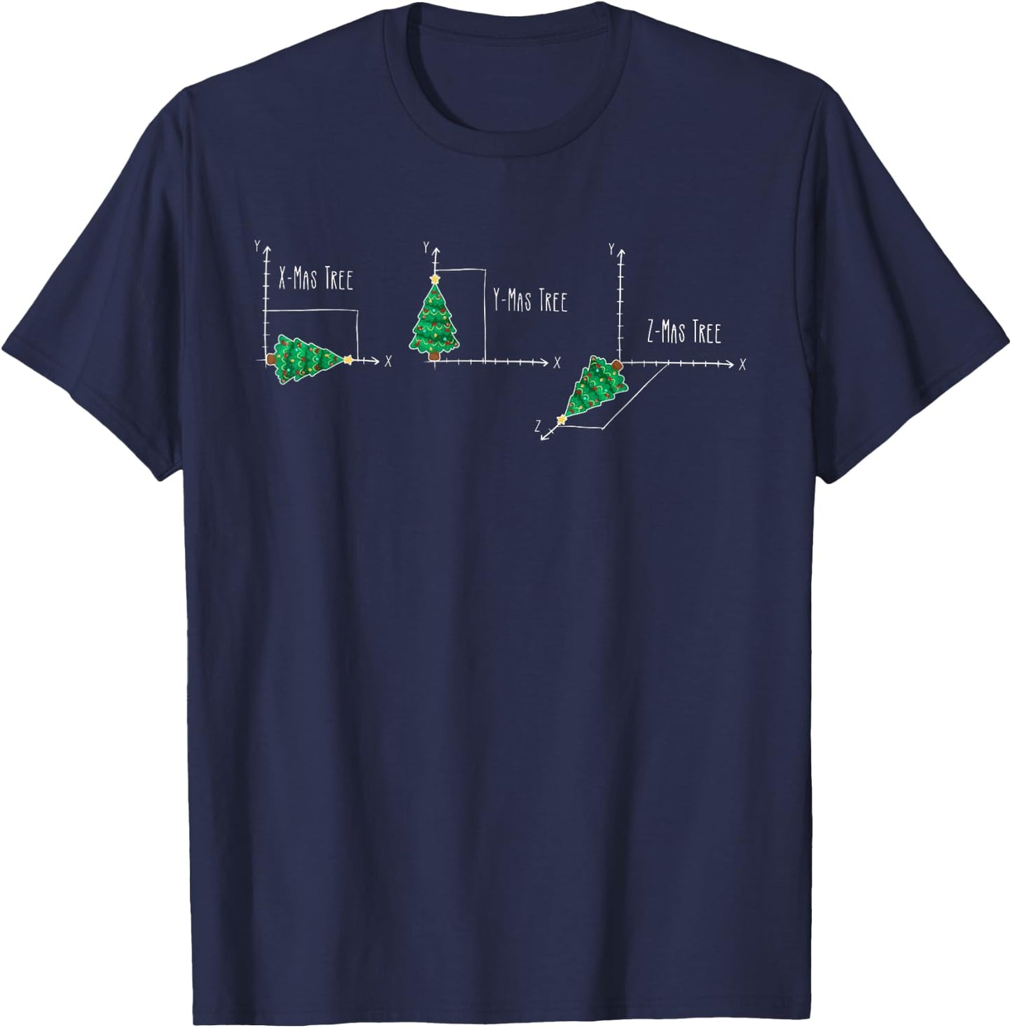 X-Mas Tree Math Teacher Christmas Christmas Tree Science T-Shirt - T-Shirt | Navy