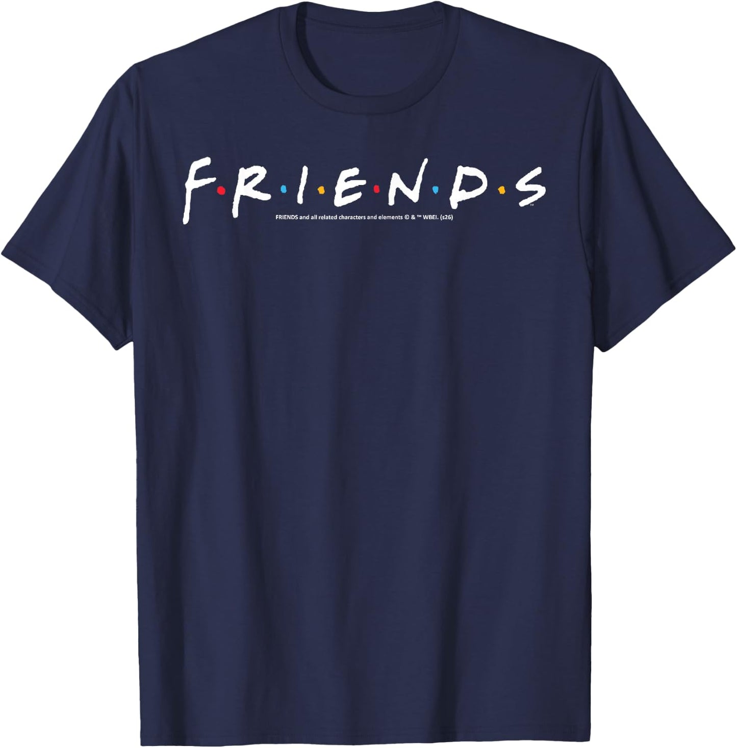 Friends Logo F.R.I.E.N.D.S Colored Dots Emblem Artwork T-Shirt - T-Shirt | Navy